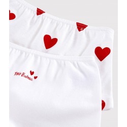 Girls' Red Heart Pattern Organic Cotton Hipsters - 2-Pack