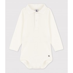 BABIES' LONG-SLEEVED COTTON BODYSUIT WITH POLO SHIRT COLLAR