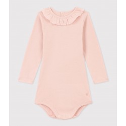 BABIES' LONG-SLEEVED COTTON BODYSUIT WITH COLLAR