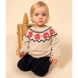 BABIES' STRIPED KNITTED COTTON JUMPER