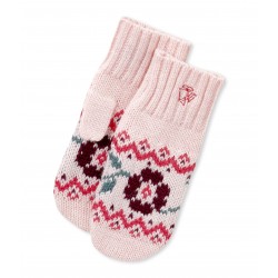 Girl’s wool and cotton jacquard mittens