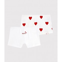 Girls' Red Heart Pattern Organic Cotton Hipsters - 2-Pack
